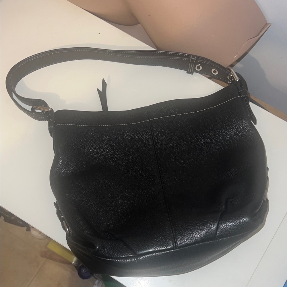 Coach Black Leather Shoulder Bag